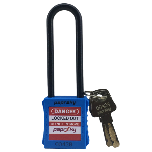 Safety Lockout Dielectric Padlock Blue PS LOTO PPNR-76 (Dielectric Long Shackle)